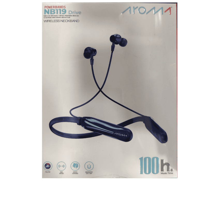 Aroma NB119 Drive Neckband – Bluetooth Connectivity | Comfortable Fit | Stylish Design