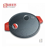Granny Kitchen Cast Iron Tawa | Pre-Seasoned Heavy Duty Tawa with Silicone Handles