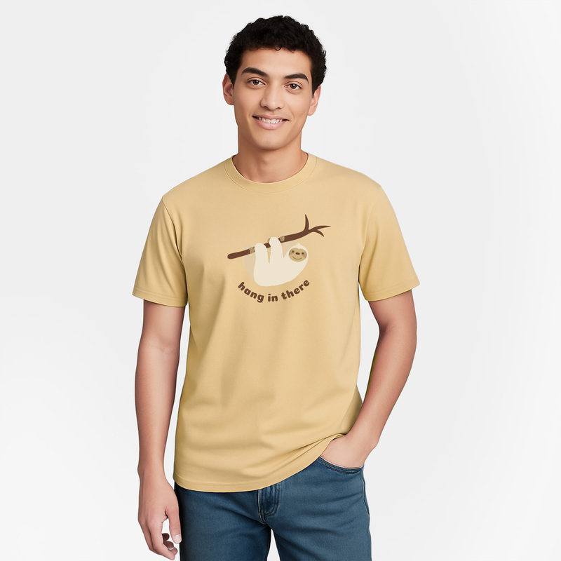 Hang In There Graphic T-Shirt I Light Brown