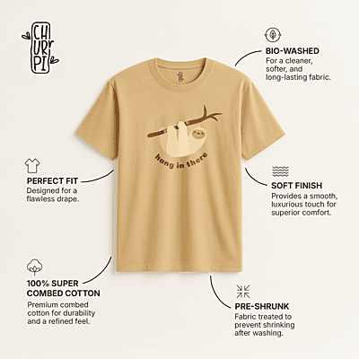 Hang In There Graphic T-Shirt I Light Brown
