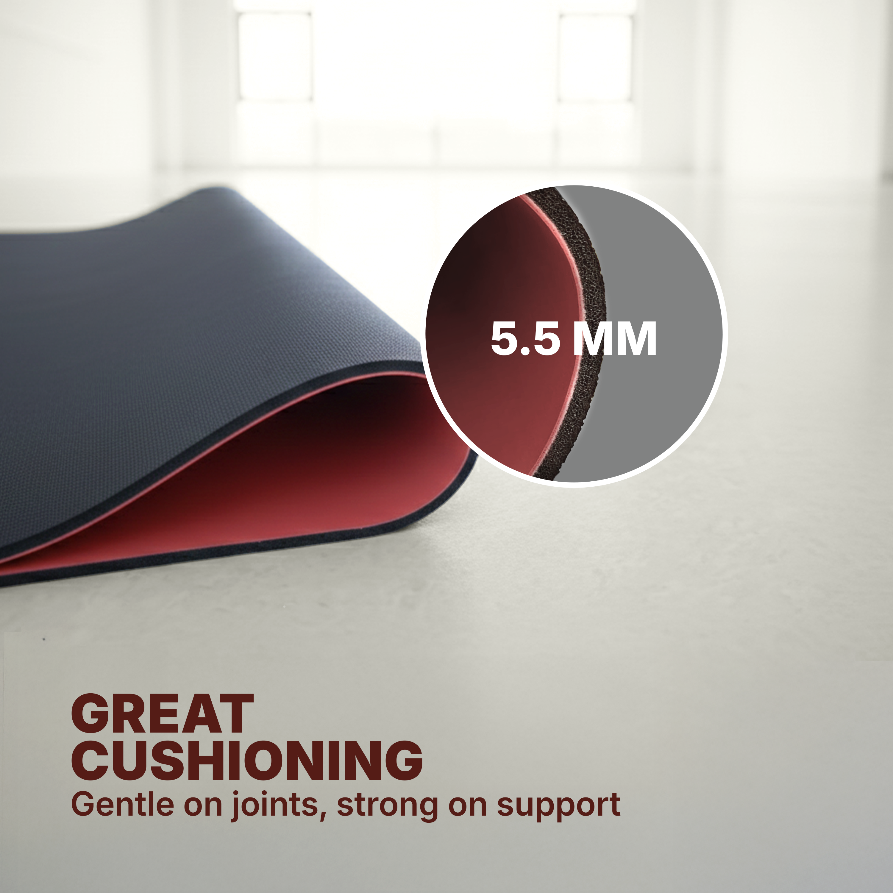 Anulom Vilom Oval Yoga Mat | Dark Coral