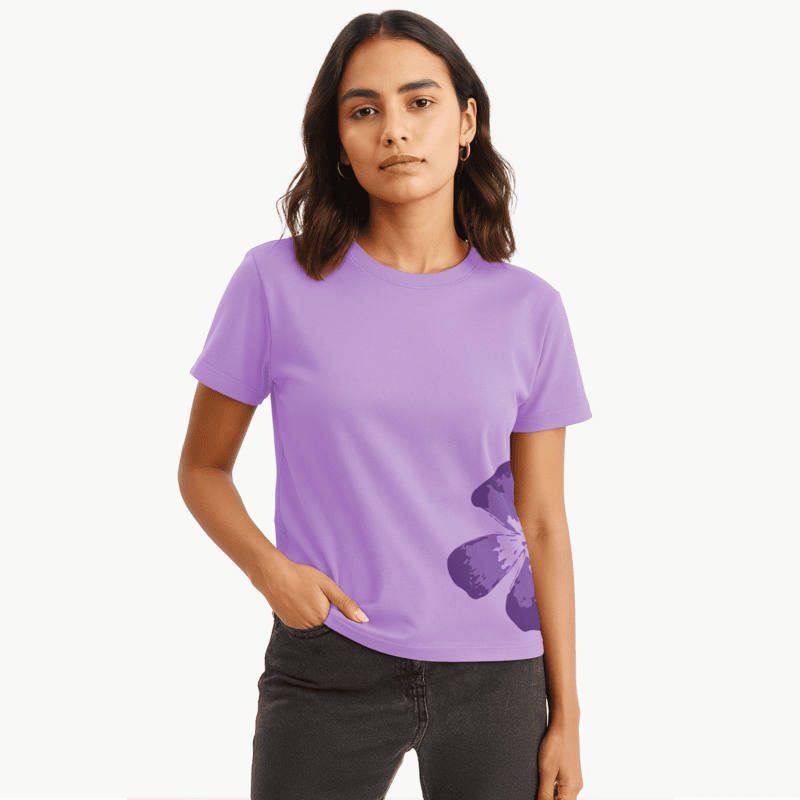 Flower Petal Women Graphic T-shirt | Lavender