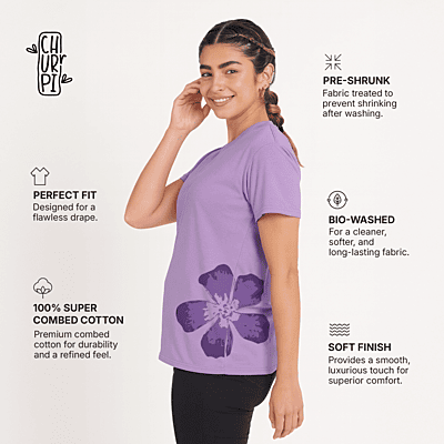 Flower Petal Women Graphic T-shirt | Lavender