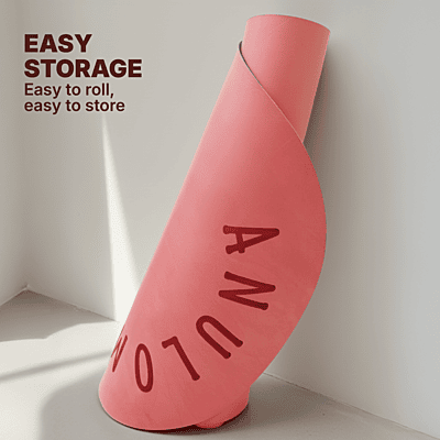 Anulom Vilom Oval Yoga Mat | Dark Coral