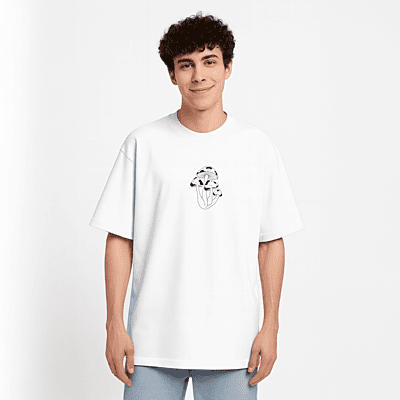 Cute Black Mushroom Oversized T-Shirt | Adorable Unisex Graphic Tee | 100% Cotton