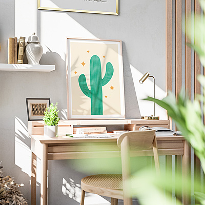 Cactus Poster I Desert Art Print for Wall Decor
