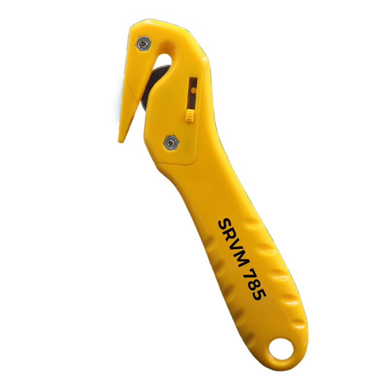 Safety strap and tape cutter | one side | made  ABS plastic | Replaceable blade | Box 6 nos knife | SRVM 785