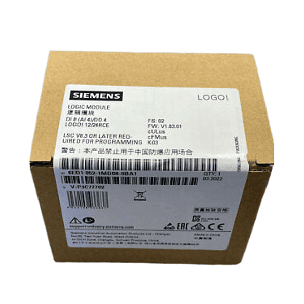 Siemens LOGO! 8.3 12/24RCE Logic Module Display Cloud 8DI/4DO Relay (6ED1052-1MD08-0BA1)
