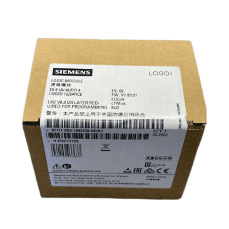 Siemens LOGO! 8.3 12/24RCE Logic Module Display Cloud 8DI/4DO Relay (6ED1052-1MD08-0BA1)