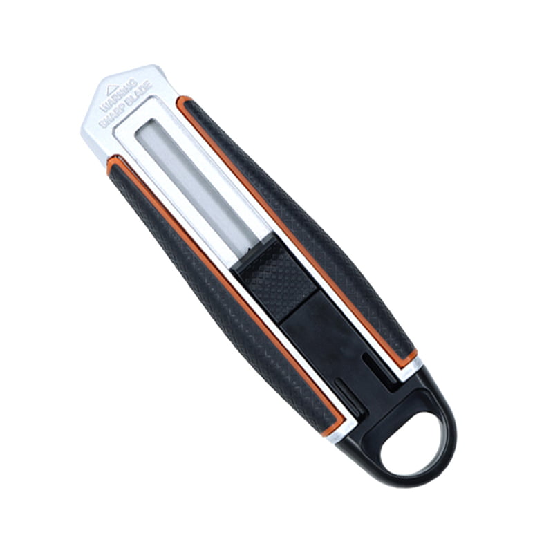 Safety Knife Auto Retractable Aluminium alloy with TPR grip handle,10 nos of spare blade, SRVM 12-10
