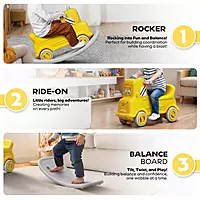 All-in-One Rider, Rocker & Balance Board –  Yellow