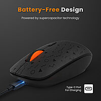 Techie Amber Wireless Mouse (Black)