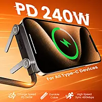 Techie TSS1.5 240W C to C Charging Cable with Built-in Stand 1.5M