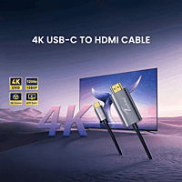 Techie TCCH4K1.5M Type C to HDMI Cable, 1.5M