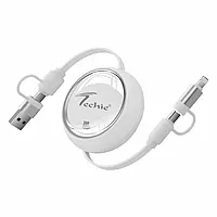 Techie TRC100W 4 in 1 Retracable Cable, 1M
