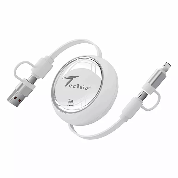 Techie TRC100W 4 in 1 Retracable Cable, 1M