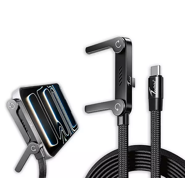 Techie TSS1.5 240W C to C Charging Cable with Built-in Stand 1.5M