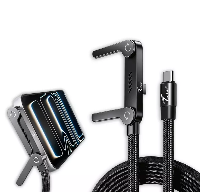 Techie TSS1.5 240W C to C Charging Cable with Built-in Stand 1.5M