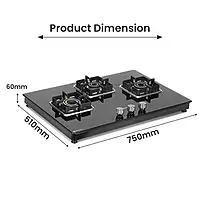 Shine Three Burner Gas Stove | Hob Top Auto Ignition