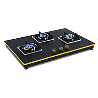 Shine Gold Three Burner Gas Stove | Hob Top Auto Ignition