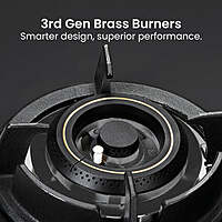 Carnival Plus Brass Burner Matt Finish Super Slim Tablet Hob 3 Burner Auto Ignition