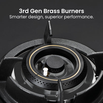 Carnival Plus Brass Burner Matt Finish Super Slim Tablet Hob 3 Burner Auto Ignition