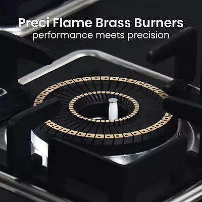 Shine Gold Three Burner Gas Stove | Hob Top Auto Ignition