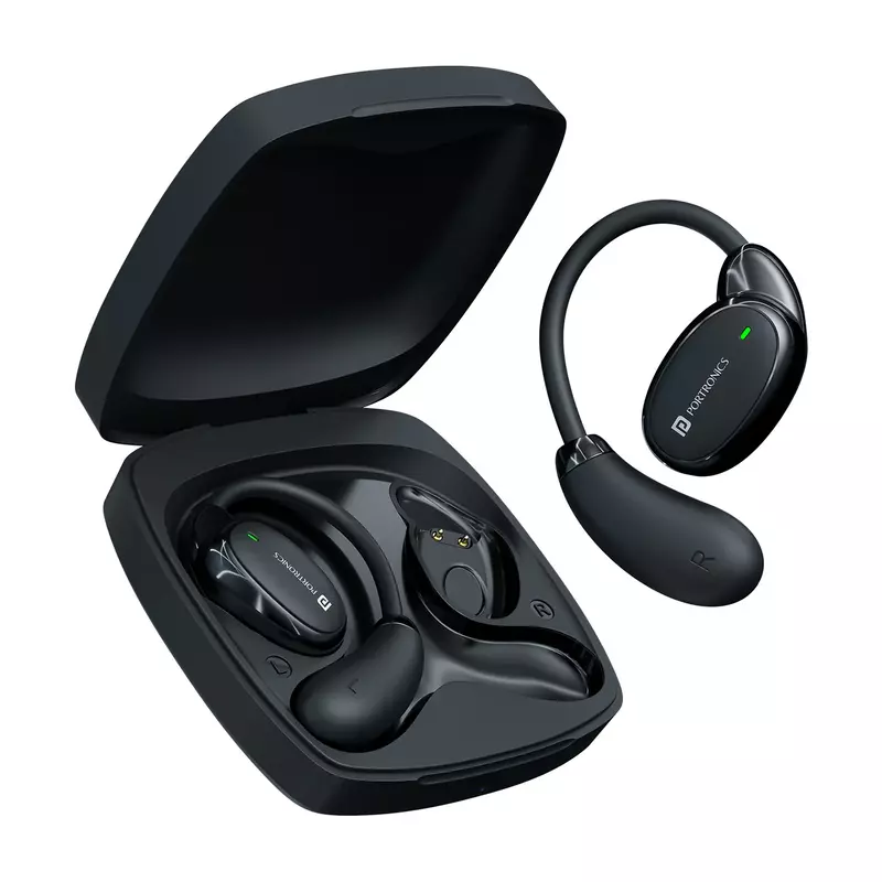POR 2750 Harmonics Twins 31 OWS Earbuds – Bluetooth 5.4 | Out-Ear Design | Bass | Black