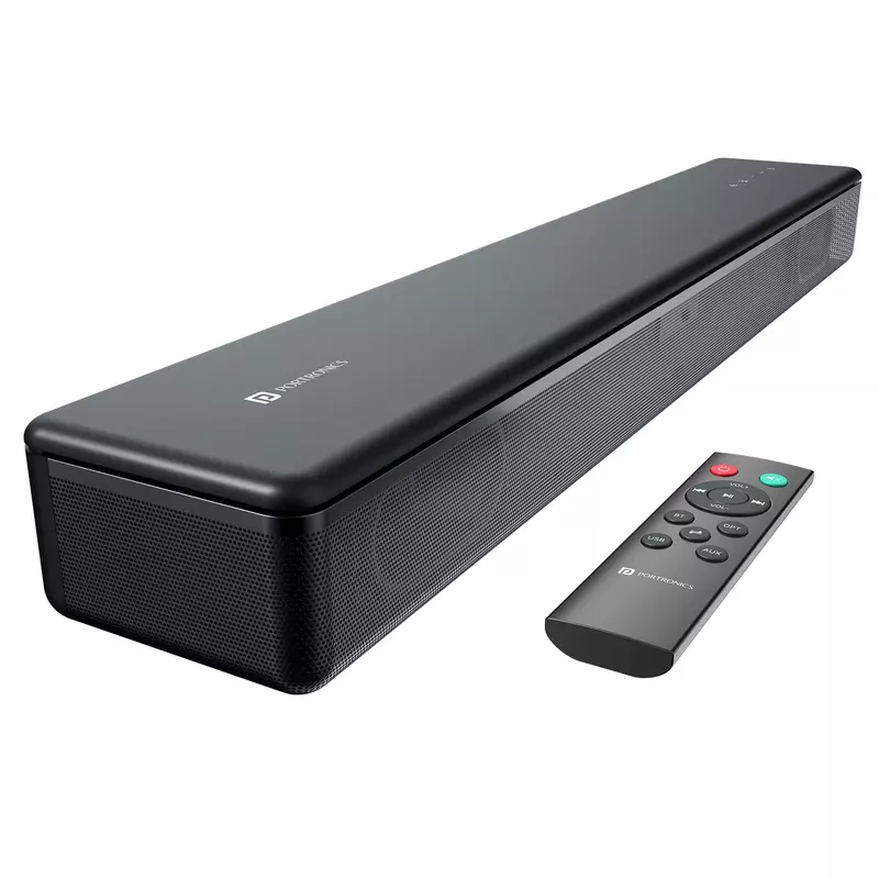 POR 2084 Sound Slick 8 Wireless Soundbar – 80W | Bluetooth 5.3 | USB, AUX, HDMI, Optical  | Black