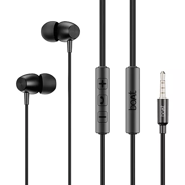 boAt BassHeads 55 Metallic Buds (Black)