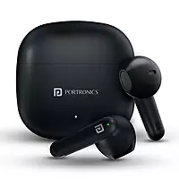 Portronics POR 2533 Harmonics Twins S18 TWS Earbuds – Bluetooth 5.3 | In-Ear | 30hrs Playtime| Black