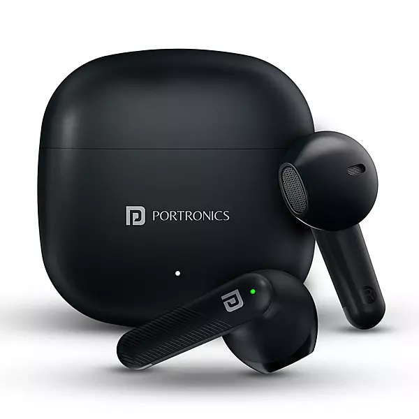 Portronics POR 2533 Harmonics Twins S18 TWS Earbuds – Bluetooth 5.3 | In-Ear | 30hrs Playtime| Black