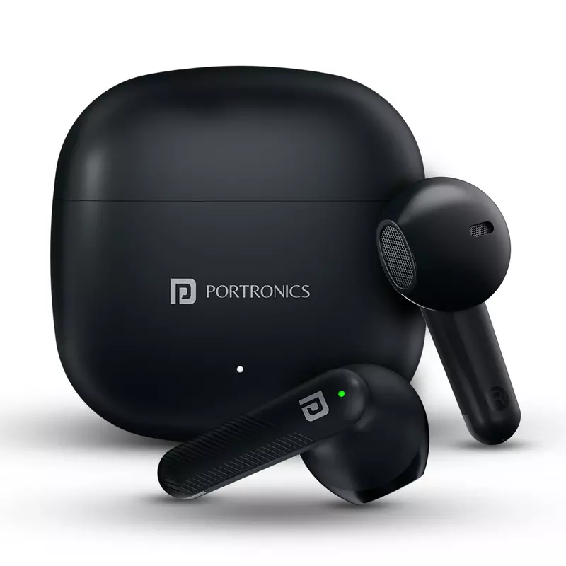 Portronics POR 2533 Harmonics Twins S18 TWS Earbuds – Bluetooth 5.3 | In-Ear | 30hrs Playtime| Black