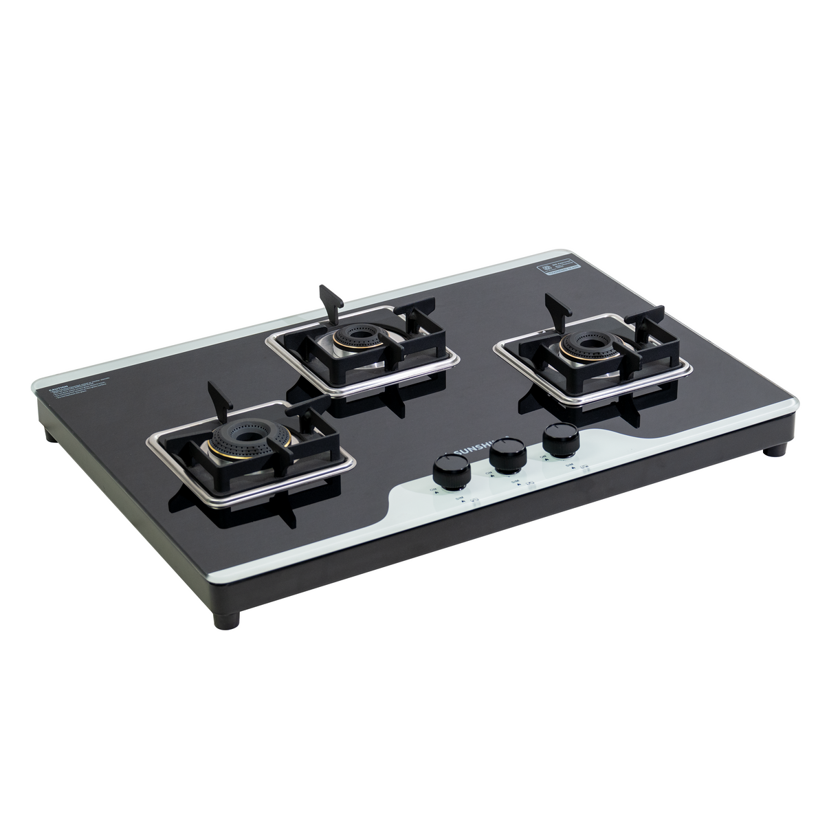 3 Burner Glass Gas Stove | Hob Top Cooktop | Tempered Glass, | Manual Ignition |