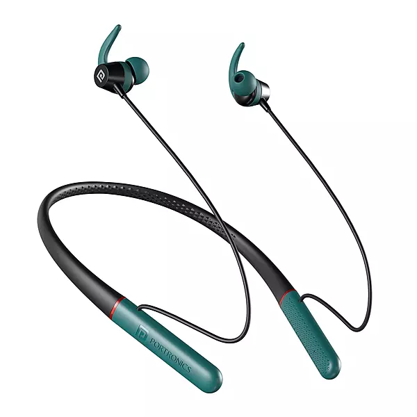 Portronics Harmonics Z12 Bluetooth In-Ear Headset – V5.3, Type-C | 35Hrs Play Time | Black