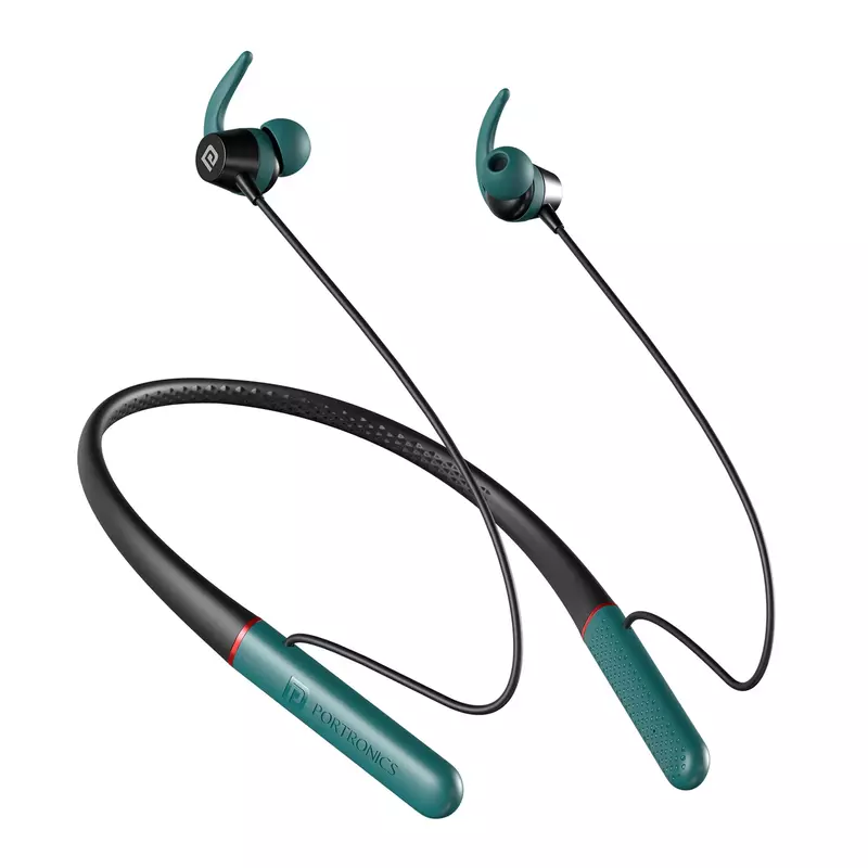 Portronics Harmonics Z12 Bluetooth In-Ear Headset – V5.3, Type-C | 35Hrs Play Time | Black
