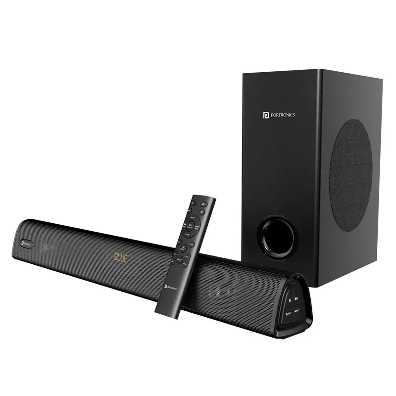 POR 2403 Pure Sound 106 Soundbar – 120W Subwoofer Bluetooth, USB, HDMI, AUX Remote Control Black