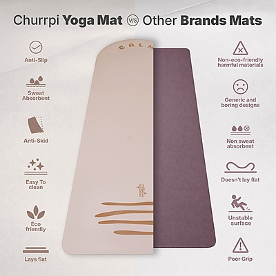 Calm Arched Yoga Mat | Light Coffee