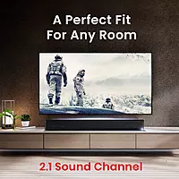 POR 2084 Sound Slick 8 Wireless Soundbar – 80W | Bluetooth 5.3 | USB, AUX, HDMI, Optical  | Black