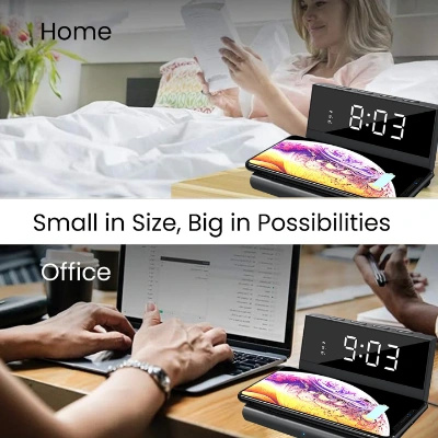 Portronics Freedom 4A a Desktop Wireless Mobile Charger with QC Adapter for Fast Charging and Alarm Clock (Black) Portronics Freedom 4A a Desktop Wireless Mobile Charger with QC Adapter for Fast Charging and Alarm Clock (Black)