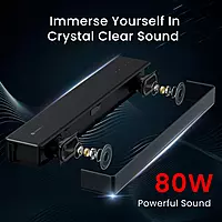 POR 2084 Sound Slick 8 Wireless Soundbar – 80W | Bluetooth 5.3 | USB, AUX, HDMI, Optical  | Black
