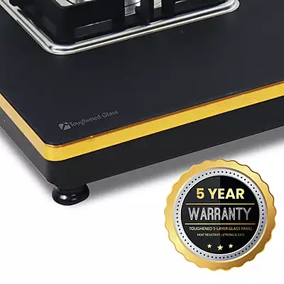 Shine Gold Three Burner Gas Stove | Hob Top Auto Ignition