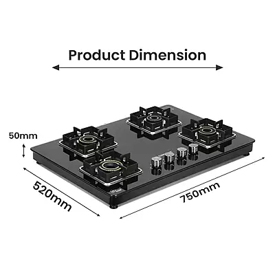 Shine Four Burner Gas Stove | Hob Top Auto Ignition