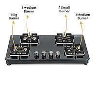 Shine Four Burner Gas Stove | Hob Top Auto Ignition