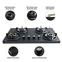 Carnival Plus 784 Brass Burner Matt Finish Super Slim Tablet Hob 4 Burner Auto Ignition