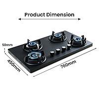 Carnival Plus Brass Burner Matt Finish Super Slim Tablet Hob 3 Burner Auto Ignition