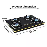 Shine Gold Four Burner Gas Stove | Hob Top Auto Ignition
