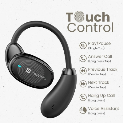 Portronics Harmonics Twins 31 Over Ear OWS Smart Wireless Earbuds with HD Mic, Secure & Flexible Earhook, Touch Control, 24 Hrs Playtime, Music/Gaming Mode, BT 5.4V, Light Weight Portronics Harmonics Twins 31 Over Ear OWS Smart Wireless Earbuds with HD Mic, Secure & Flexible Earhook, Touch Control, 24 Hrs Playtime, Music/Gaming Mode, BT 5.4V, Light Weight