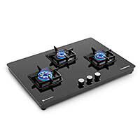Slimmest Magnite 3 Burner Glass Hob Top Cooktop Manual Ignition