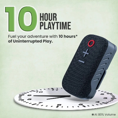 Portronics Talk Three Wearable Bluetooth Speaker with Mic, Magnetic/Spring Clip-On, Upto 10Hours Playtime, IPX5 Water/Dust Resistant, Bluetooth 5.3v, Big Buttons, Portable Speaker with Microphone Portronics Talk Three Wearable Bluetooth Speaker with Mic, Magnetic/Spring Clip-On, Upto 10Hours Playtime, IPX5 Water/Dust Resistant, Bluetooth 5.3v, Big Buttons, Portable Speaker with Microphone
